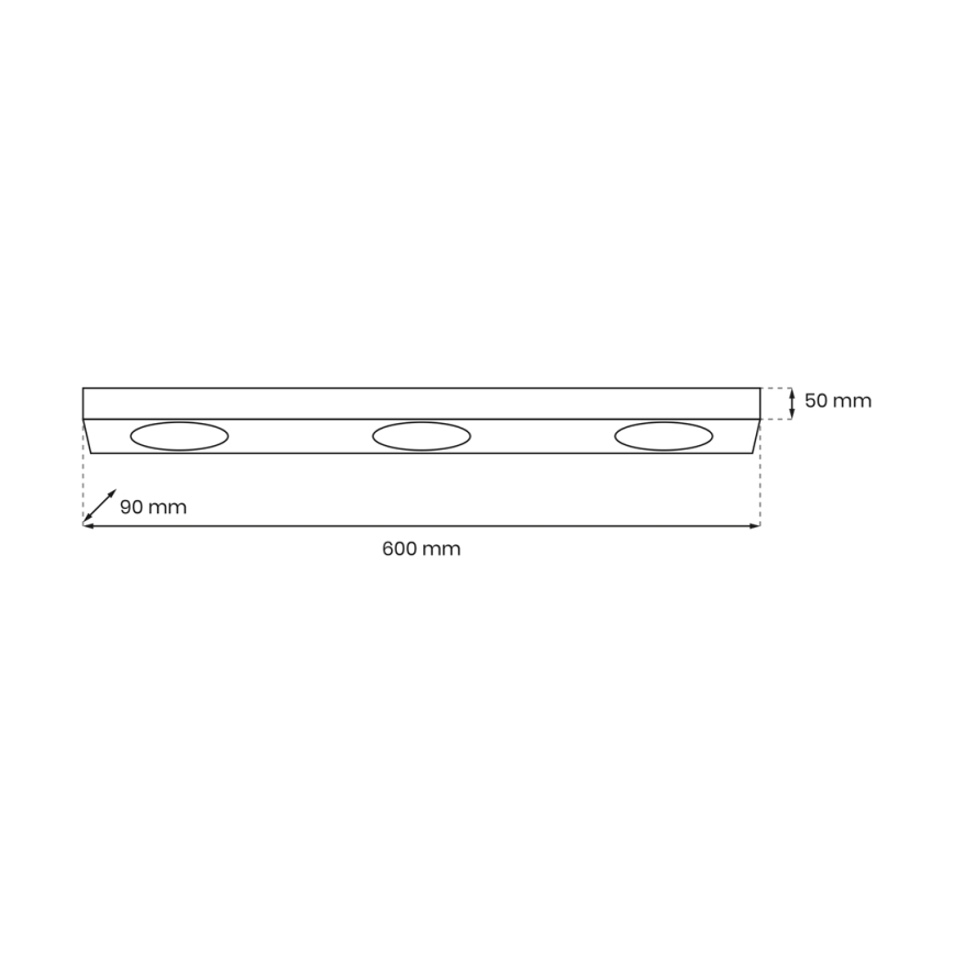 Loftlampe ALEXANDER 3xGX53/12W/230V sort