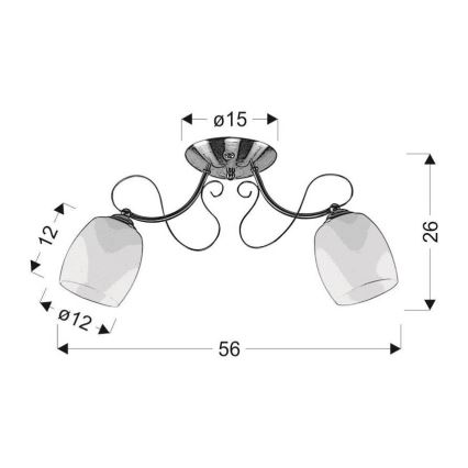 Loftlampe AMBA 2xE27/40W/230V