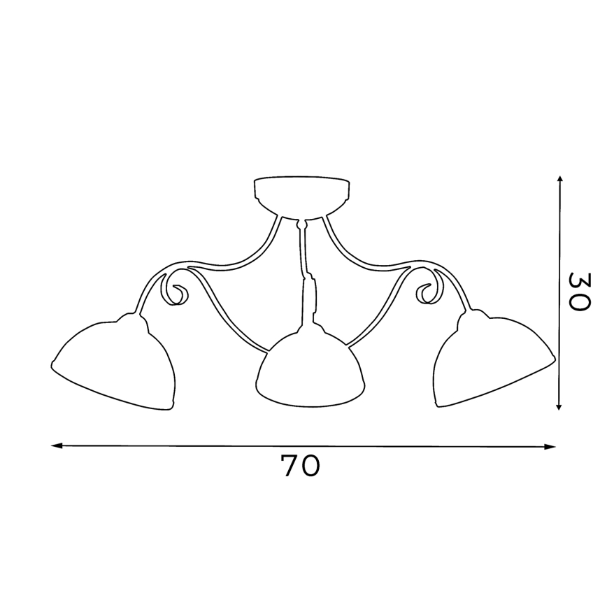 Loftlampe ANTICA 3xE27/60W/230V