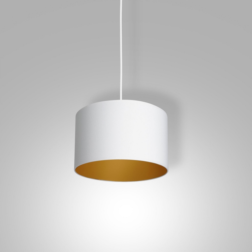 Loftlampe på ledning ARDEN 1xE27/60W/230V Ø 25 cm hvid/guld