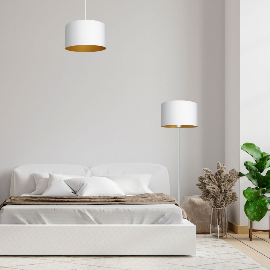 Loftlampe på kabel ARDEN 1xE27/60W/230V Ø 40 cm hvid/guld