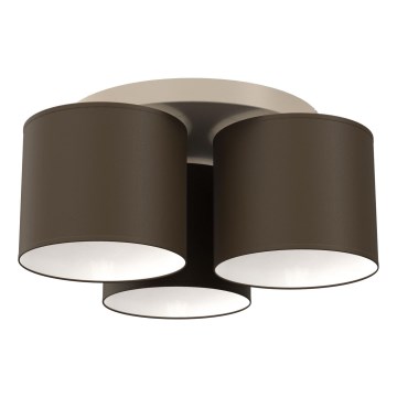 Loftlampe ARDEN 3xE27/15W/230V Ø 30 cm beige/brun