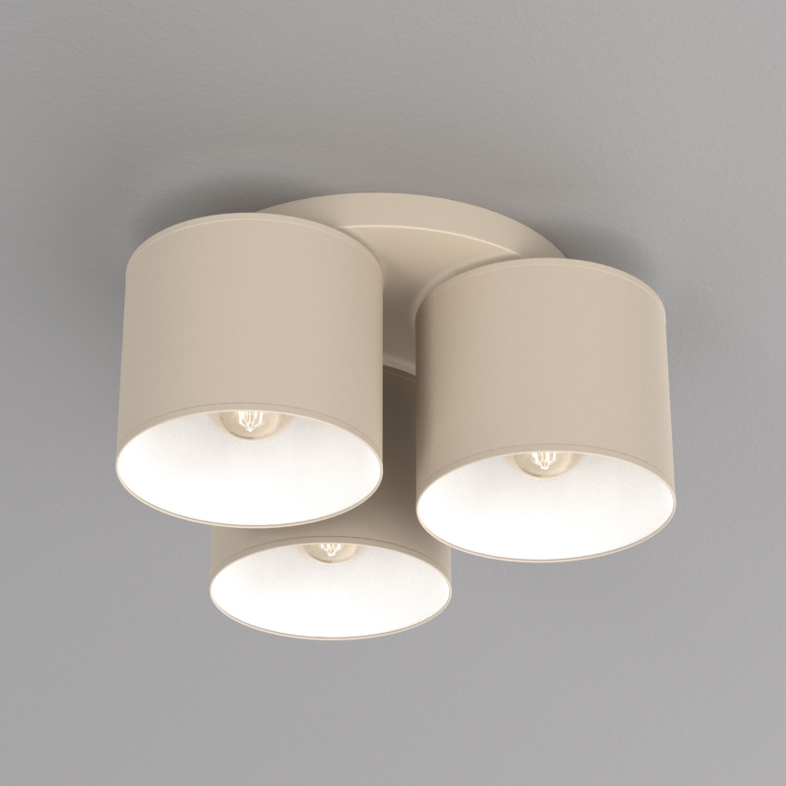 Loftlampe ARDEN 3xE27/15W/230V Ø 30 cm beige