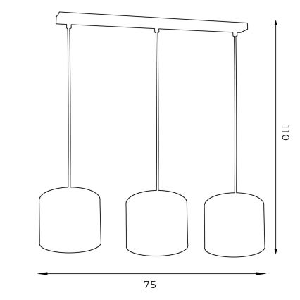 Loftlampe på ledning ARDEN 3xE27/60W/230V grøn/guld