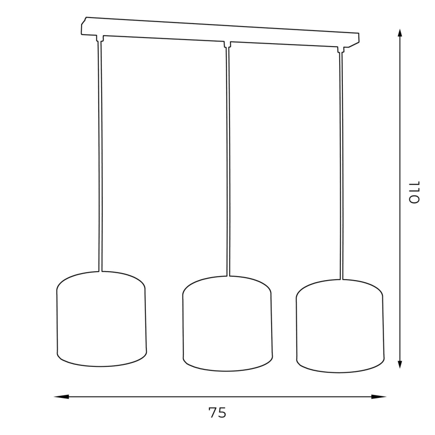 Loftlampe på ledning ARDEN 3xE27/60W/230V grøn/guld