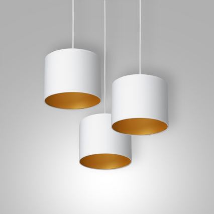Loftlampe på kabel ARDEN 3xE27/60W/230V hvid/guld