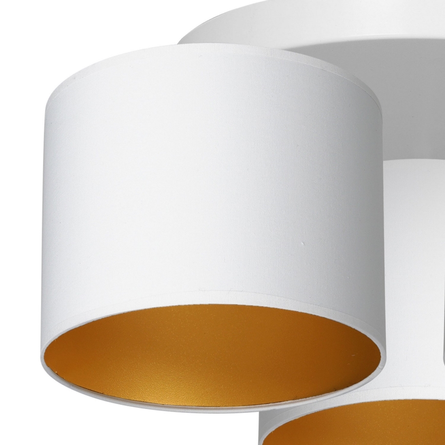 Loftlampe ARDEN 3xE27/60W/230V hvid/gylden