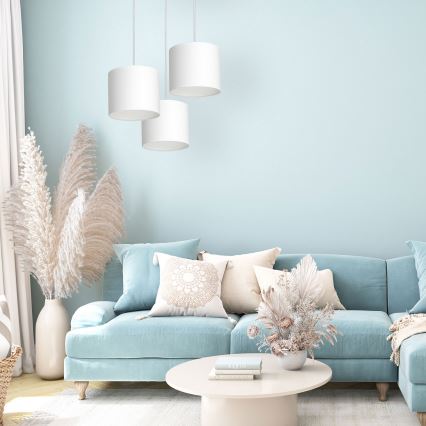Loftlampe på ledning ARDEN 3xE27/60W/230V hvid