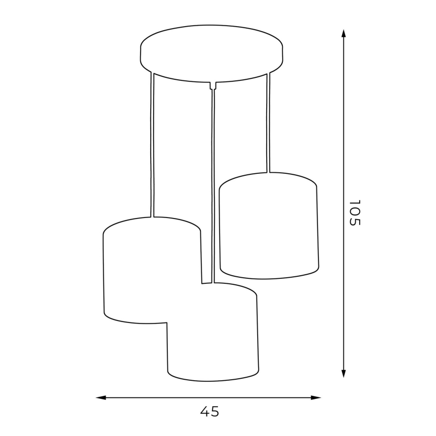 Loftlampe på ledning ARDEN 3xE27/60W/230V hvid