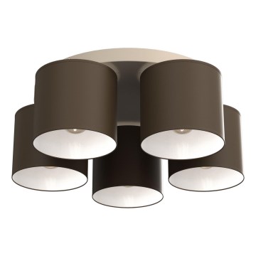 Loftlampe ARDEN 5xE27/15W/230V Ø 58 cm beige/brun
