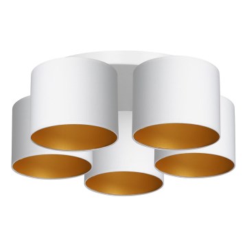 Loftlampe ARDEN 5xE27/60W/230V hvid/guld