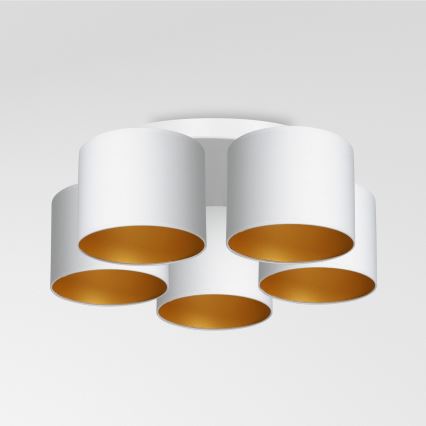 Loftlampe ARDEN 5xE27/60W/230V hvid/guld