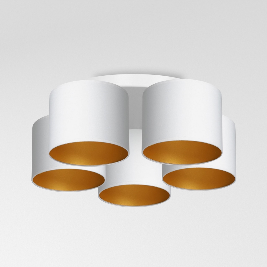 Loftlampe ARDEN 5xE27/60W/230V hvid/guld