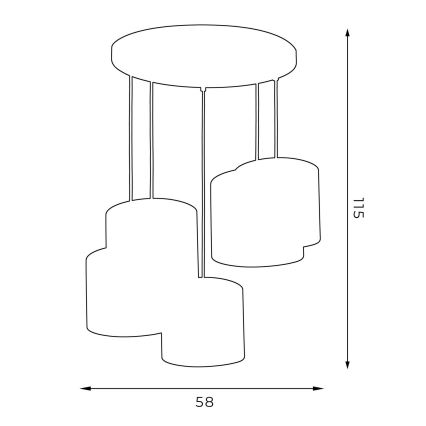 Loftlampe på kabel ARDEN 5xE27/60W/230V hvid