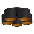 Loftlampe ARDEN 5xE27/60W/230V sort/guld, monteret tæt på loftet