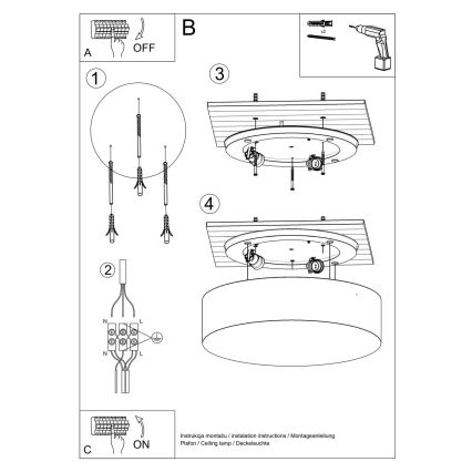 Loftlampe ARENA 45 3xE27/60W/230V antik sort