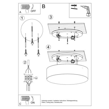 Loftlampe ARENA 4xE27/60W/230V sort