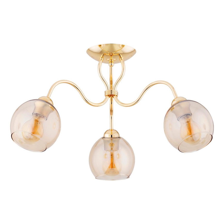 Loftlampe ARIEL 3xE27/15W/230V guldfarvet