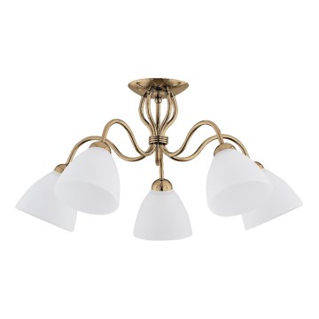 Loftlampe ARIEL 5xE27/15W/230V guldfarvet