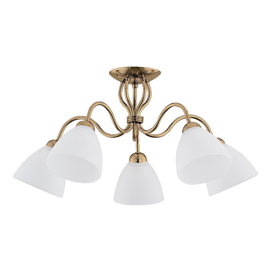 Loftlampe ARIEL 5xE27/15W/230V guldfarvet