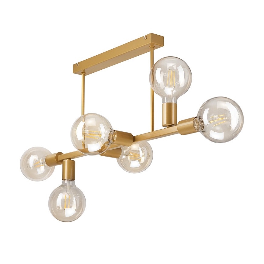 Loftlampe ASTRID 6xE27/60W/230V guldfarvet