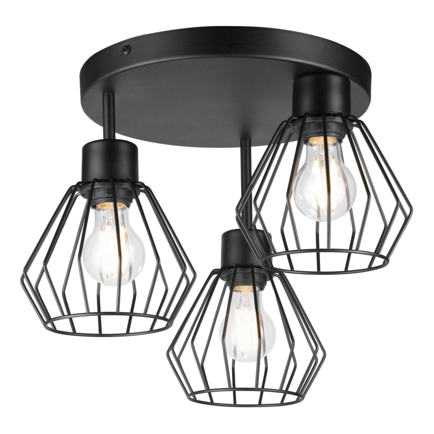 Loftlampe AUDREY 3xE27/60W/230V sort