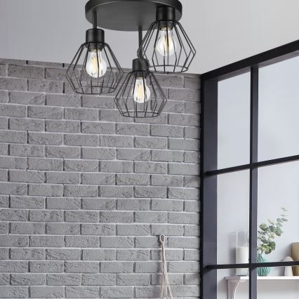 Loftlampe AUDREY 3xE27/60W/230V sort