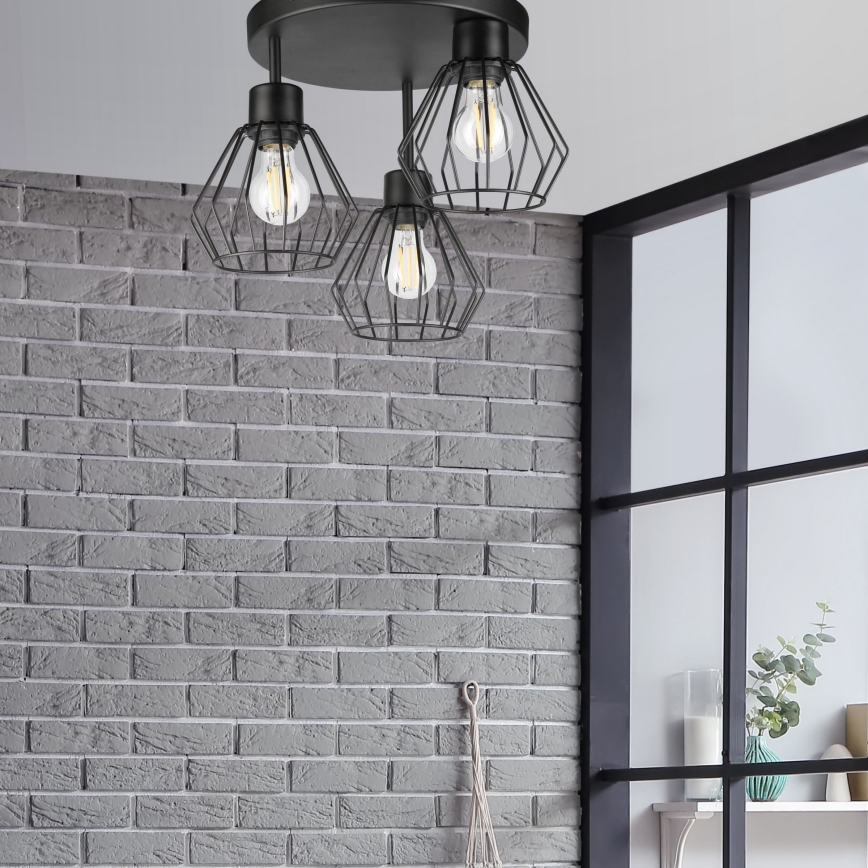 Loftlampe AUDREY 3xE27/60W/230V sort