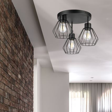 Loftlampe AUDREY 3xE27/60W/230V sort