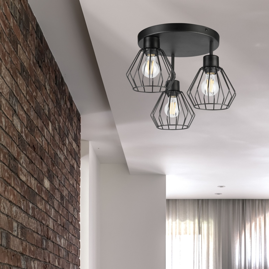 Loftlampe AUDREY 3xE27/60W/230V sort