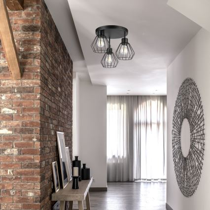 Loftlampe AUDREY 3xE27/60W/230V sort