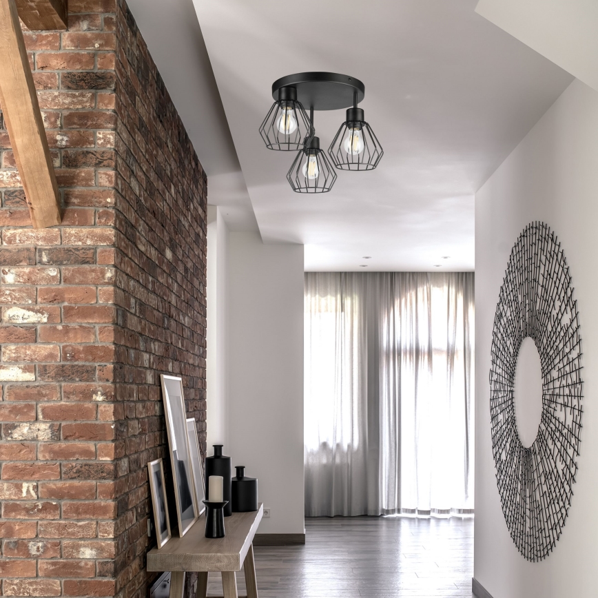 Loftlampe AUDREY 3xE27/60W/230V sort