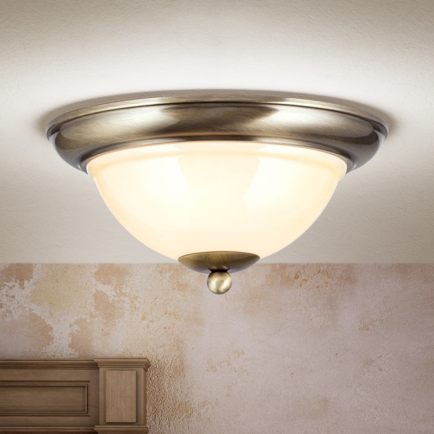 Loftlampe AUSTRIAN OLD LAMP 2xE27/60W/230V diameter 27 cm bronze/beige
