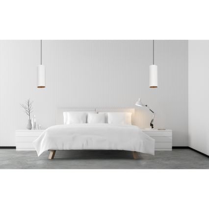 Loftlampe på kabel AVALO 1xE27/60W/230V hvid/kobber