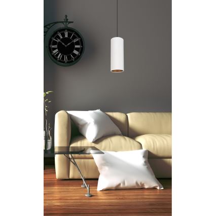 Loftlampe på kabel AVALO 1xE27/60W/230V hvid/kobber