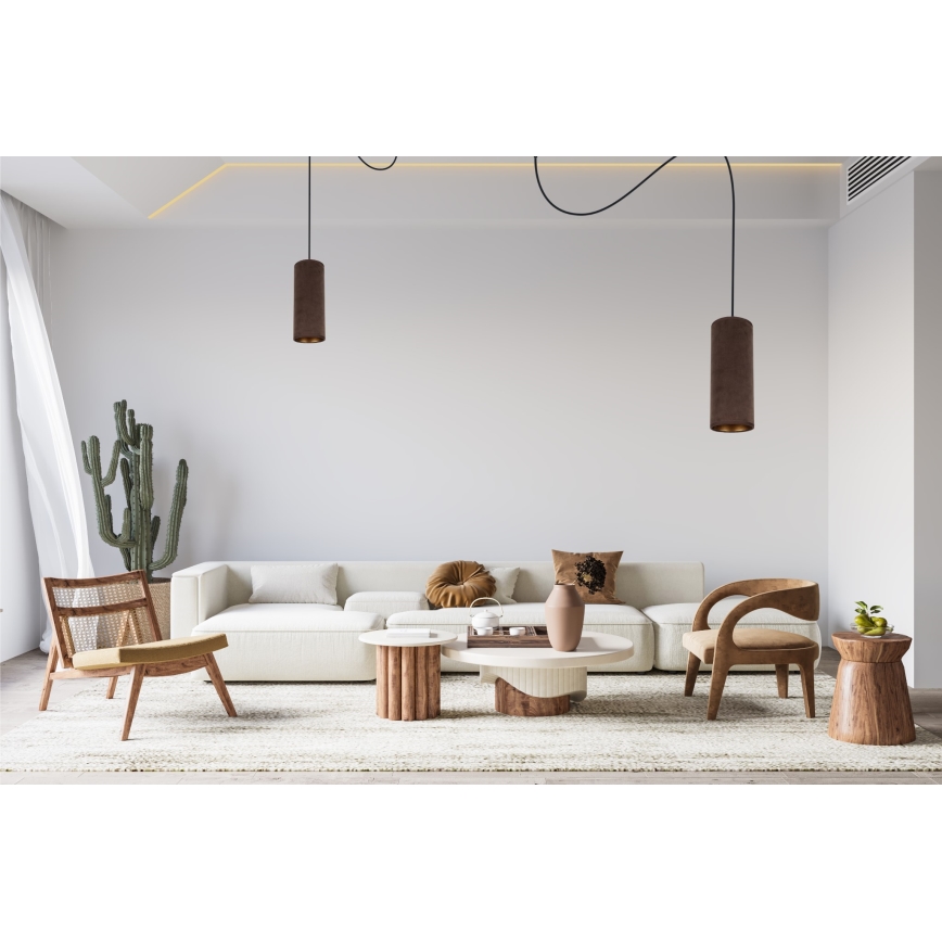 Loftlampe på kabel AVALO 2xE27/60W/230V edderkop brun/kobber