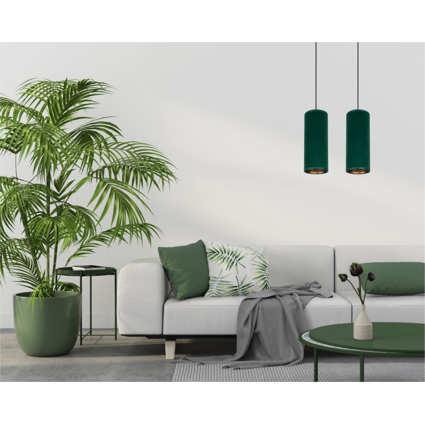 Loftlampe på ledning AVALO 2xE27/60W/230V grøn/kobber