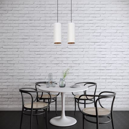Loftlampe på kabel AVALO 2xE27/60W/230V hvid/kobber