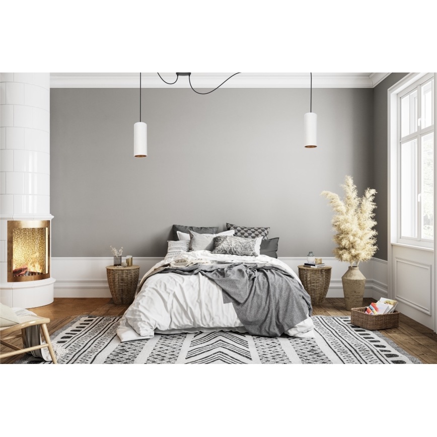 Loftlampe på kabel AVALO 2xE27/60W/230V hvid/kobber edderkop