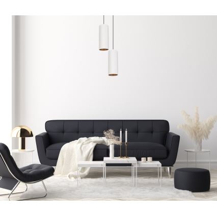 Loftlampe på kabel AVALO 2xE27/60W/230V Ø 20 cm hvid/kobber