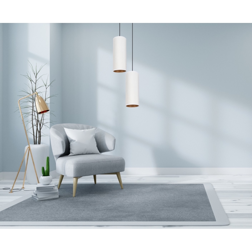 Loftlampe på kabel AVALO 2xE27/60W/230V Ø 20 cm hvid/kobber