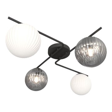 Loftlampe AZURA 4xE14/10W/230V sort/grå/hvid