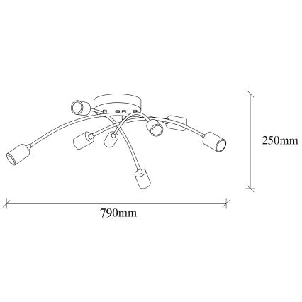 Loftlampe BANANA 8xE27/40W/230V