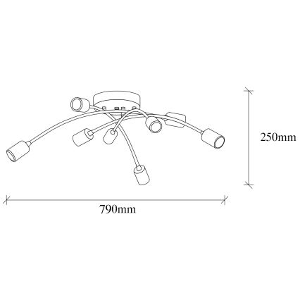 Loftlampe BANANA 8xE27/40W/230V