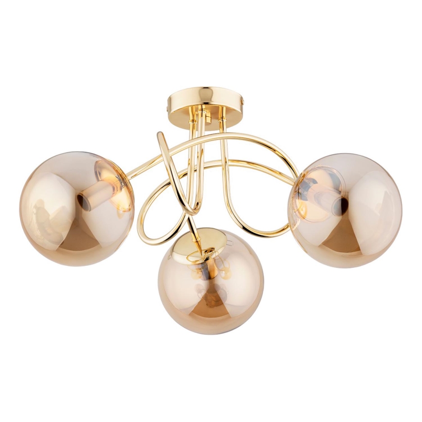 Loftlampe BANKO 3xE14/10W/230V guldfarvet