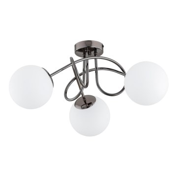 Loftlampe BANKO 3xE14/10W/230V sort skinnende krom