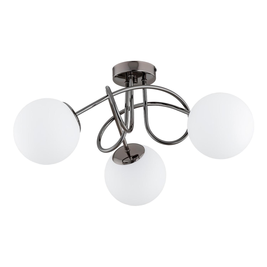 Loftlampe BANKO 3xE14/10W/230V sort skinnende krom