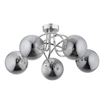 Loftlampe BANKO 5xE14/10W/230V skinnende krom