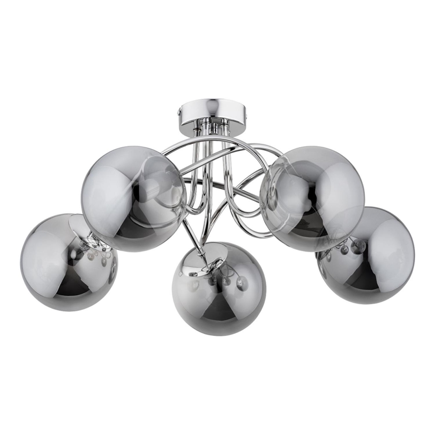 Loftlampe BANKO 5xE14/10W/230V skinnende krom