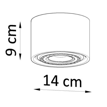 Loftlampe BASIC AR111 1xGU10/40W/230V betongrå